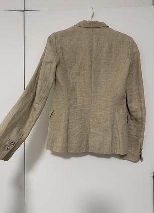 Жіночий піджак zara basic лляний пісочний 3