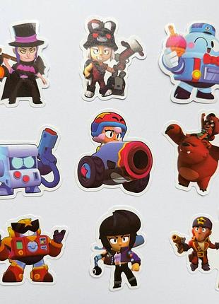 Набор наклеек стикерпак по игре бравл старс brawl stars – леон, эль примо, роза, джесси, 10 шт
