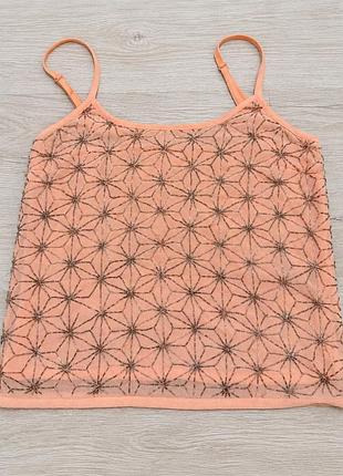 Топ жіночий topshop персиковий з бісером, розмір s (eu 36)