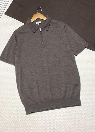 Поло merino wool от люксового бренда reiss размер l