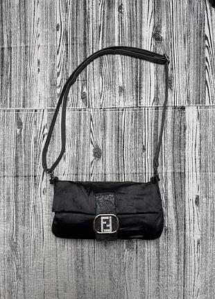 Сумка жіноча fendi baguette mini bag чорна