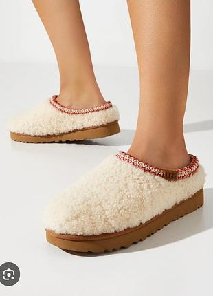 Женские слиперы ugg tasman maxi curly в цвете natural оригинал