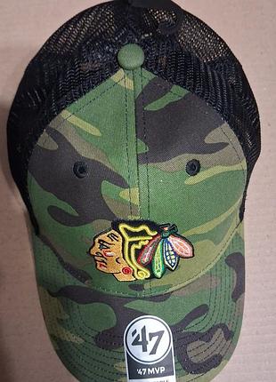 Бейсболка чоловіча 47 brand chicago blackhawks nhl камуфляжна
