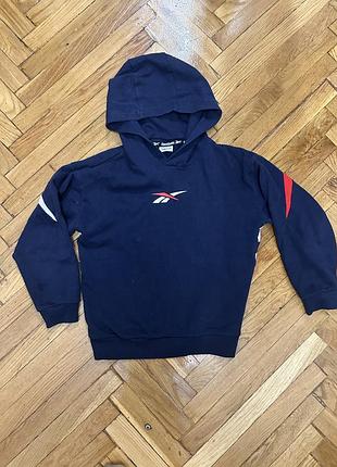 Худі reebok синє з біло-червоною емблемою