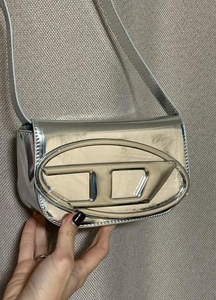Сумка жіноча diesel срібло  глянцева