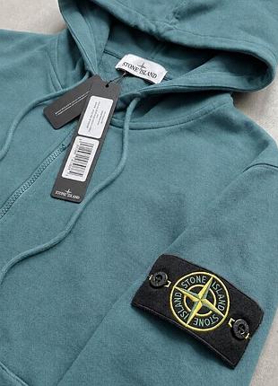 Кофта  stone island з капюшоном, бірюзова 2