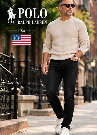 Чоловічі джинси polo ralph lauren eldridge skinny чорні оригінальний стиль w32 l30 / 48