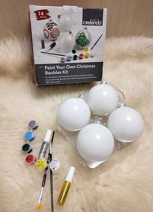 Подарочный набор для творчества crelando paint your own christmas baubles kit
