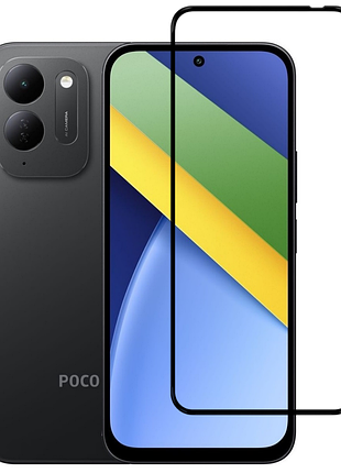 Захисне скло tdg 9d для poco c95 pro повна проклейка чорний