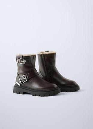 Сапоги zara зимові 34 р,35р,36р,37р