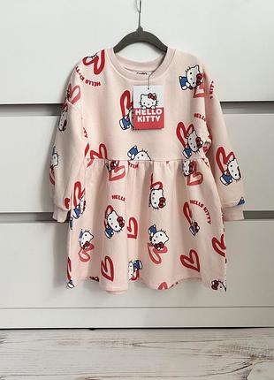 Тепла сукня для дівчинки hello kitty р. 98-104,110-116,116-122
