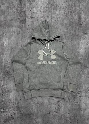 Кофта under armour оригінал сіра худі андер армор чоловіча толстовка кенгуру спорт база