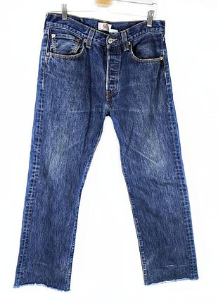 Джинсы levi's 501 original w32 l34 синие прямого кроя, добрый