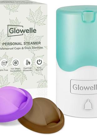 Менструальний диск glowelle багаторазовий, набір 2 шт. зі стерилізатором для менструальних чаш і дисків, альтернатива прокладкам і