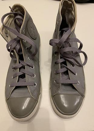 Кеди унісекс converse сірі шкіряні 5