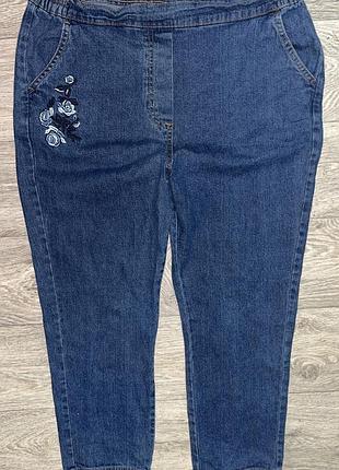 Джинси мом з вишивкою хxl 16р. 34p стрейч 5