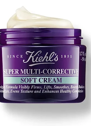 Антивіковий крем для обличчя без вмісту олій kiehl's super multi-corrective oil-free soft cream 50 мл.
