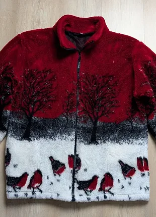 Фліска шерпа galloway новорічна з пташками, l, made in england