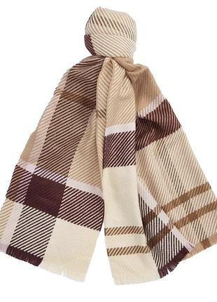 Шарф жіночий barbour blair tartan scarf бежевий у клітинку