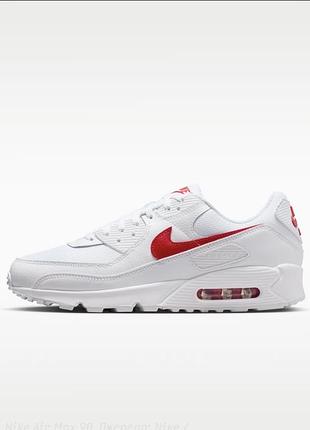 Кросівки чоловічі nike air max 90 білі з червоним