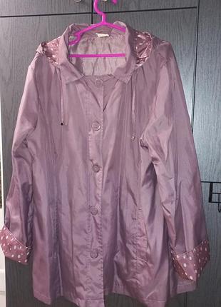 Жіночий плащ куртка anne de lancay бузковий xl-xxl