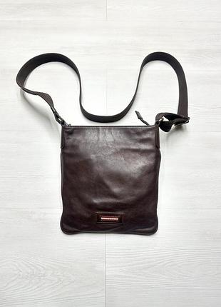 Bally брендова шкіряна чоловіча коричнева сумка месенджер крос-боді оригінал