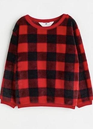 Плюшевий світшот дівчинці 122/128 на 6/8 років h&m червоний