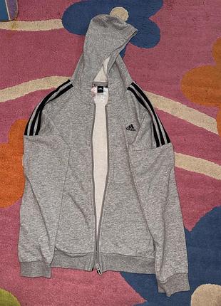 Кофта для підлітків adidas сіра на змійці
