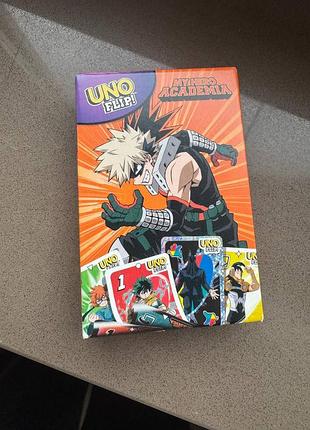 Настольная игра uno flip! my hero academia (моя геройская академия)