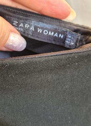 Міні-спідниця жіноча zara woman чорна, розмір l, комбінована з екошкірою