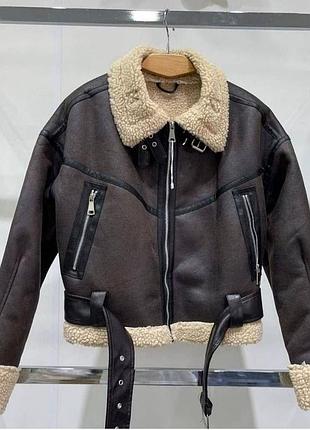 Укороченная женская дубленка. короткая дубленка женская 00606