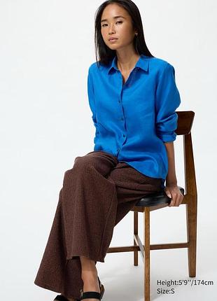 Брюки uniqlo коричневi shirring easy trousers