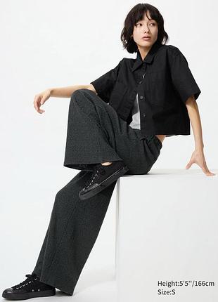 Брюки uniqlo чорнi shirring easy trousers