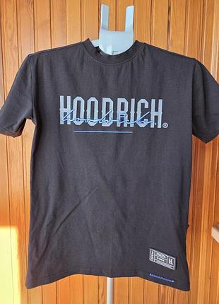 Футболка чоловіча hoodrich чорна з вишивкою, розмір xs