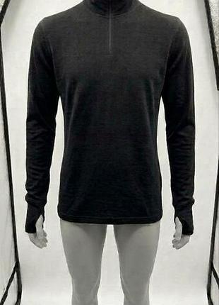 Термокофта unisex  демiсезонна подовжена janus норвегiя double wool shirt 100% merino wool m-xl чорна