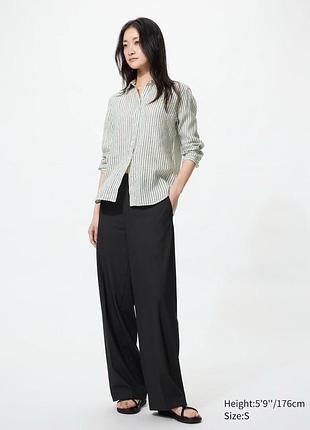 Брюки uniqlo чорнi smart wide trousers