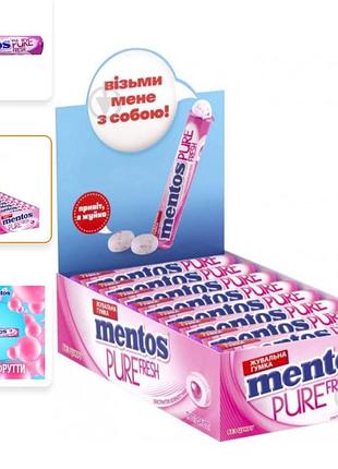 Цукерки mentos pure fresh жувальна гумка без цукру
