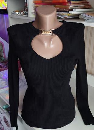 Лонг в рубчик черный river island