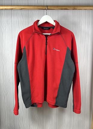 Berghaus red gray 1/3 zip флісова кофта тепла та легка фліска оригінал розмір м