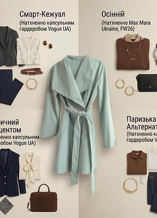 Мятный женский тренч mangust