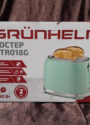 Тостер grünhelm gtr018g м'ятний 850 вт