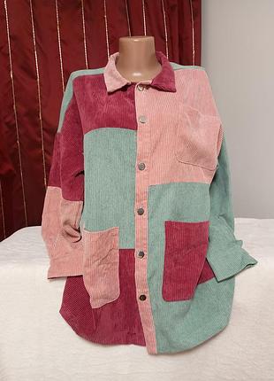 Стильная вельветовая рубашка shein s/m/l размер