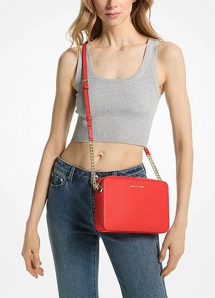 Шкіряна сумка michael kors jet set crossbody