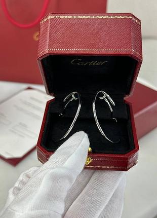 Серьги брендовые гвоздики, белое золото