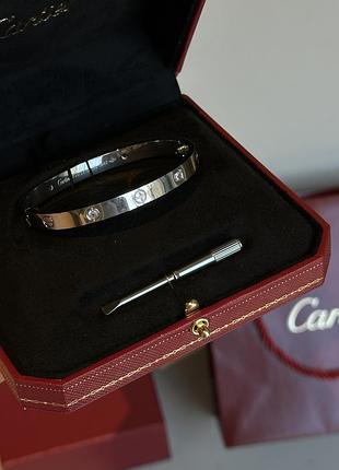 Браслет cartier love 4 diamond 18k white gold bracelet