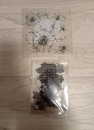 2 шт багаторазова трафаретна форма для diy скрабування розбитий скляний прозорий силіконовий штамп тиснява для скрапбукінгу декор