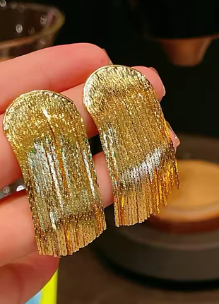 Сережки блискучі ланцюжки 3