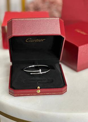 Браслет cartier juste un clou тоненький гвоздик 
колір: біле золото  
каміння: фіаніти 
розміри : 17
в позолоті , проба позолоти au750
