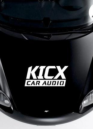 Наклейка на авто машину kicx car audio, 50х23 см белая