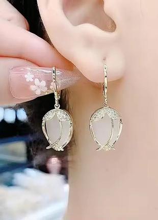 Серьги цветочные нежность 8